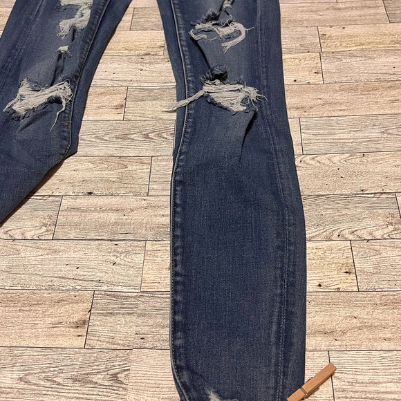 American Eagle Next Level Stretch Jegging Distressed Women 00 Regular Denim - Picture 5 of 11